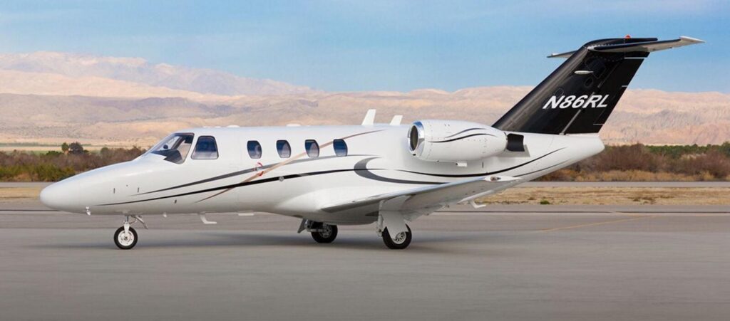 Horizon Jets CJ1 parked on runway – light jet charter option