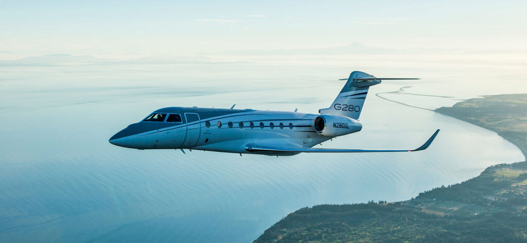 Exterior of Gulfstream G280 – sleek and efficient business jet