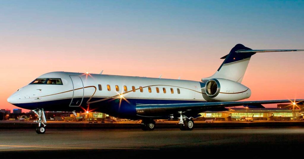 Exterior view of Bombardier Global 5000 luxury je